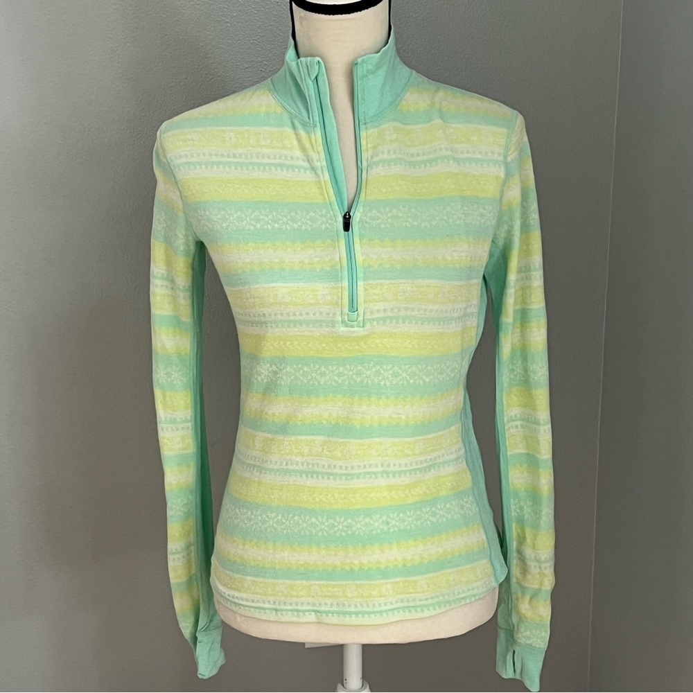 Dakini Mint Green and Yellow Long Sleeve Top